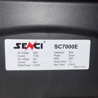 Senci SC7000E 4.1kVA Petrol Generator (Key Start)
