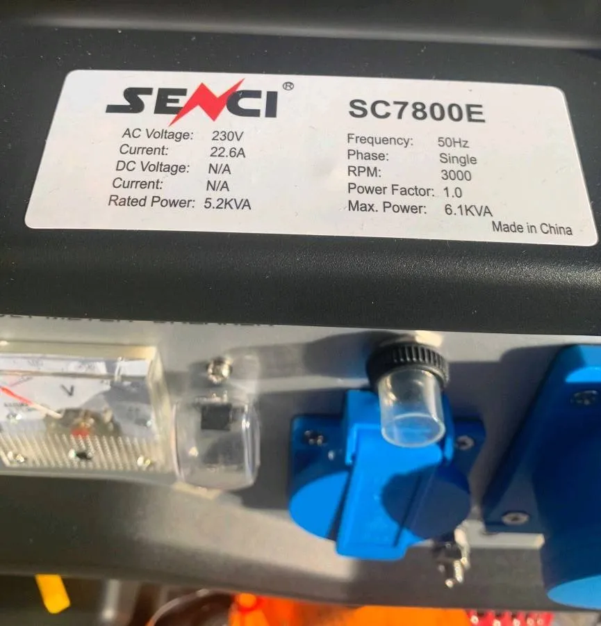 Senci SC7800E 5.2kVA Petrol Generator (Key Start)