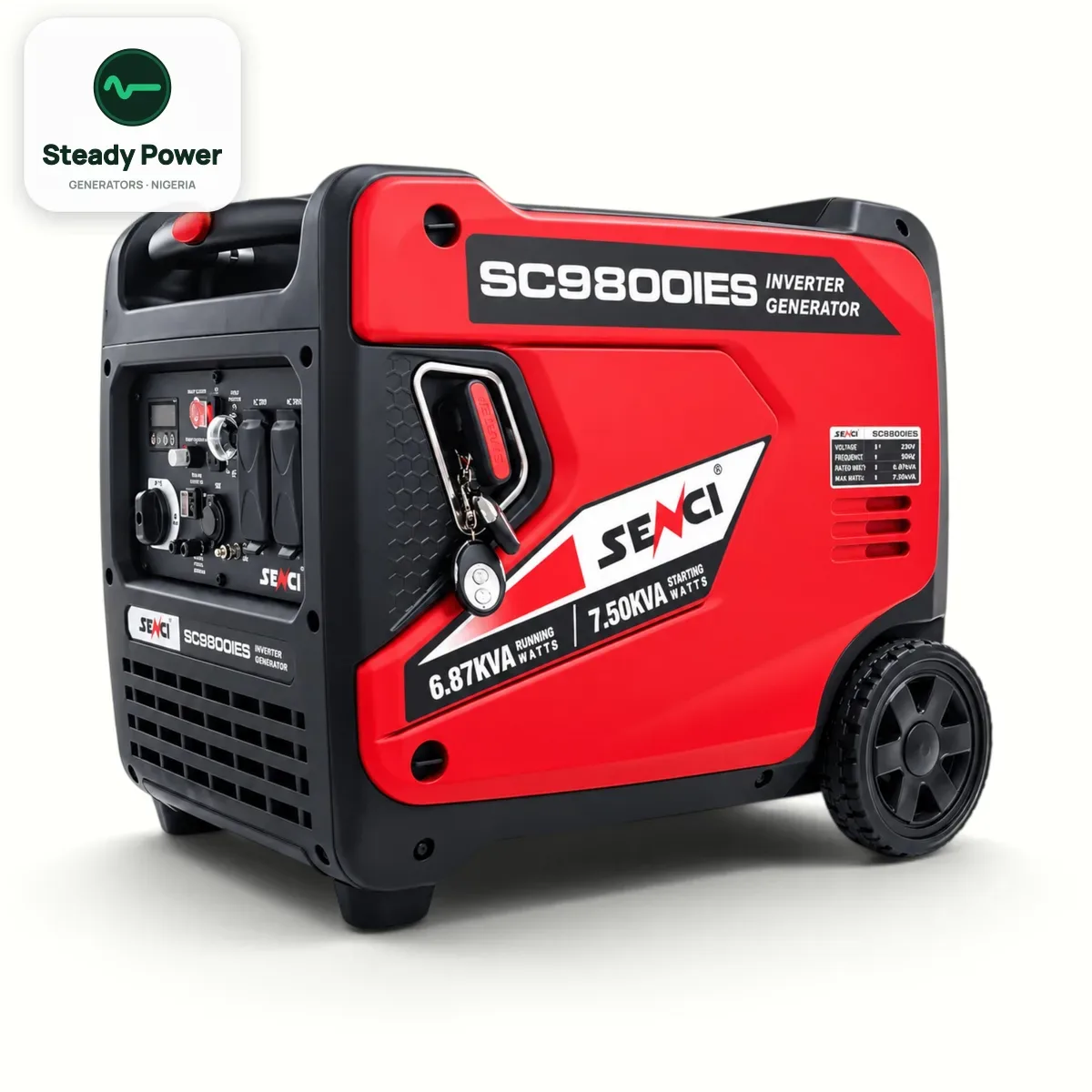 Senci SC9800IES 6.87kVA Petrol Inverter Generator (Key Start)